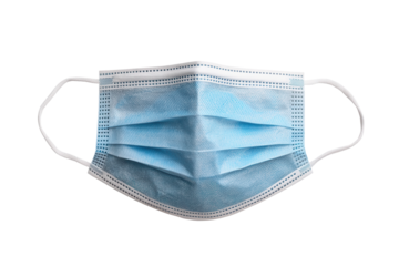 Medical mask isolated on a gray background showcasing its structure, material, and design features with high clarity for educational purposes