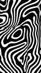 Psychedelic Black and White Swirl Pattern &ndash; Seamless Abstract Design