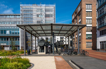 Industrial monument on the site of the former Adler-Werke Frankfurt, Germany