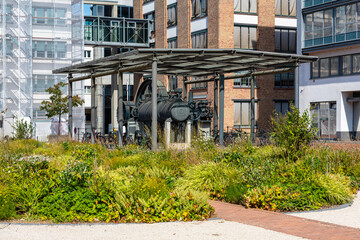 Industrial monument on the site of the former Adler-Werke Frankfurt, Germany