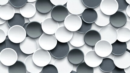 Abstract geometric background with 3d circles in grayscale tones