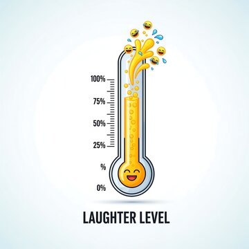 Laughter Level Meter Showing Full Capacity with Exploding Emoji Faces