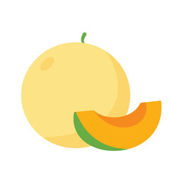 A slice of ripe melon, with its orange pulp visible and seeds inside.