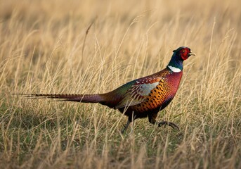 Majestic Pheasant in Natural Habitat A Realistic Depiction of Avian Beauty