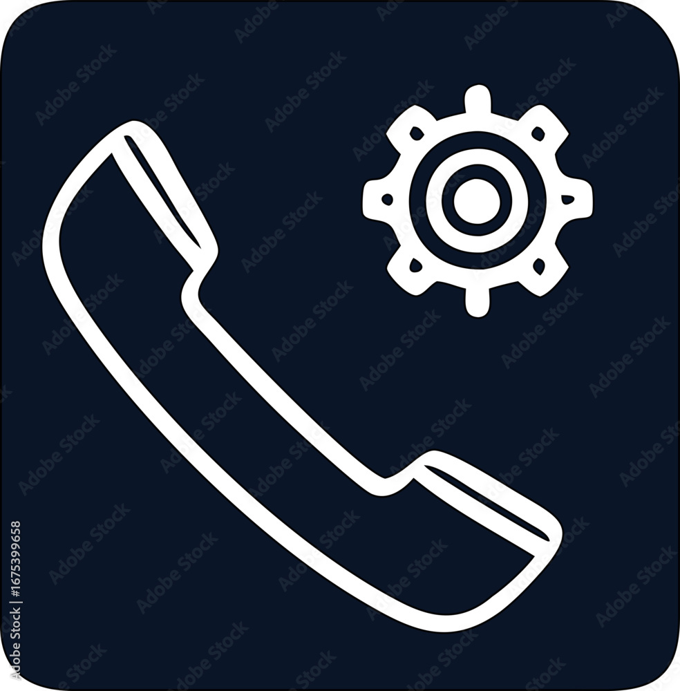 Poster phone setting symbol in vector format for use in digital applications, system tools, and support fea