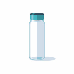 Fototapeta premium Transparent Water Bottle Illustration, Minimal Design, Clean Background, Graphic Art