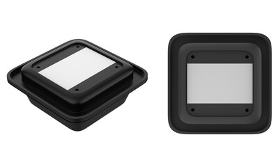 Glossy Plastic Food Container Mockup. 3d illustration 