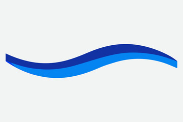 Abstract Blue Wave Shape on White Background clean