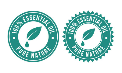 Obraz premium Vector Essential Oil Logo Design Two Circular Badges