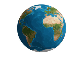 Fototapeta premium Illustrated Earth Globe Featuring Continents and Oceans.