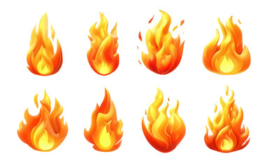 Pixel Art Fire Flames Animation: Orange And Yellow Digital Design Elements