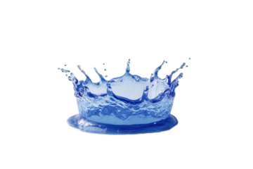Blue Water Splash Crown on Transparent Background