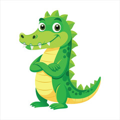 Fototapeta premium Cute Cartoon Crocodile Illustration