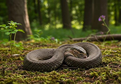 森の静寂、黒蛇の瞑想