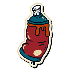 Retro Cartoon Spray Paint Can Illustration