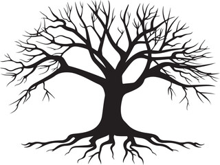 Obraz premium Spiritual Tree with Roots Vector Graphics
