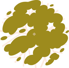 flat cartoon top view of tree illustration.