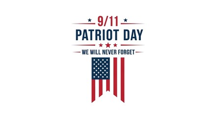 A solemn commemorative tribute for the eleventh of September national day of remembrance featuring a patriotic American flag vector graphic