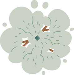 flat cartoon top view of tree illustration.