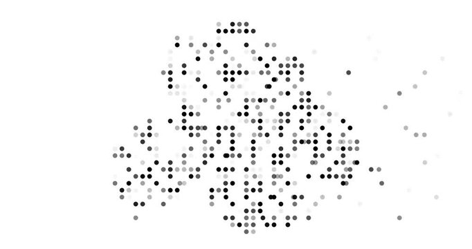 Antarctica Map Silhouette Built From Circles