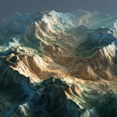 isolated terrain in transparent PNG with 3D shading