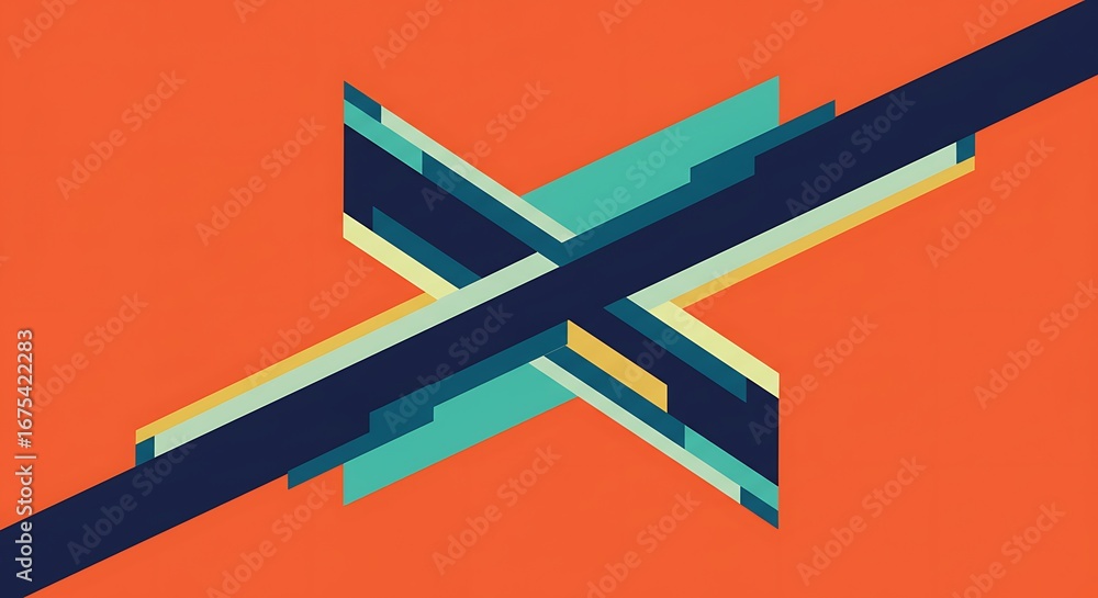 Poster dynamic abstract geometric patterns in vibrant colors