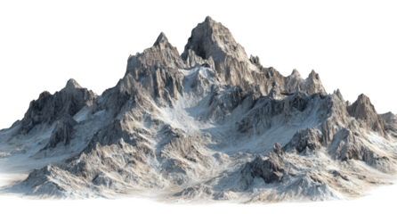 Snow Covered Mountain Peak on Transparent Background