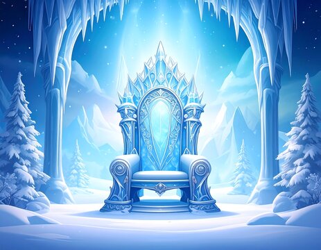 Ice throne in a winter wonderland
