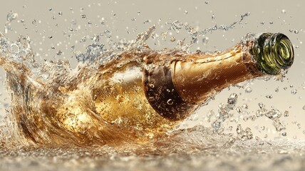 Champagne Bottle Splash