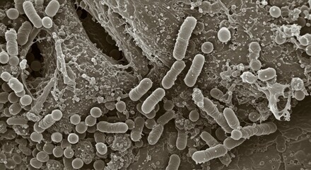 Detailed SEM of Dental Plaque for Oral Hygiene and Disease Research

