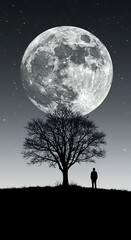 月の静寂と影絵