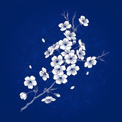 紺碧の桜花舞う