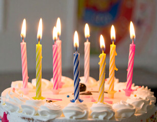 Birthday cake with candles