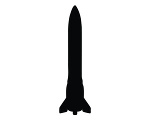 Obraz premium Black silhouette of a rocket ready for launch into deep space soon