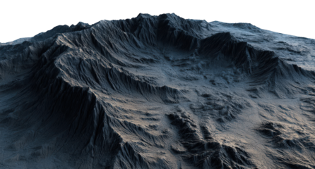 Dark Grey Rocky Mountain Landscape 3D Render