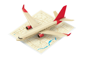 Explore global travel routes with airplane models on detailed maps showcasing flight paths and destinations
