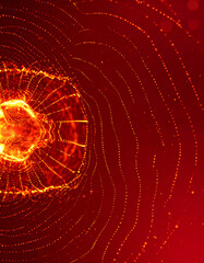 Abstract glowing orange circular pattern