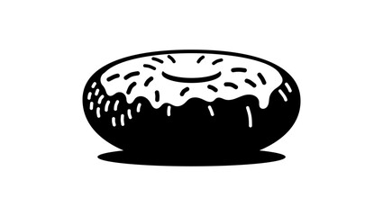 Doughnut symbol, black isolated silhouette