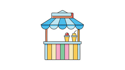 ice cream kiosk on white background.eps
