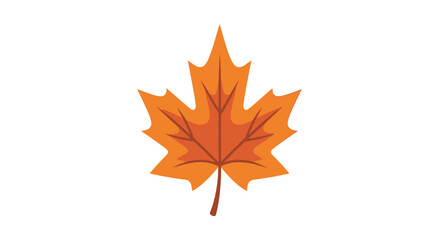Fototapeta premium Vibrant Orange Maple Leaf Illustration with Detailed Veins and Sharp Lobes