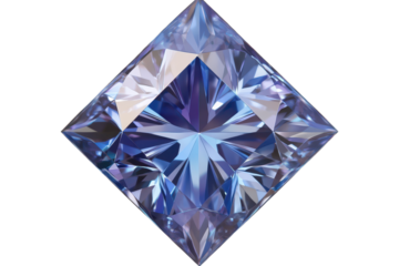 Blue diamond clip art isolated with no shadow featuring intricate facets and reflections suitable for design projects and digital illustrations