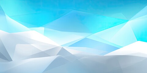 Abstract geometric background of light blue, white, and gray translucent triangles