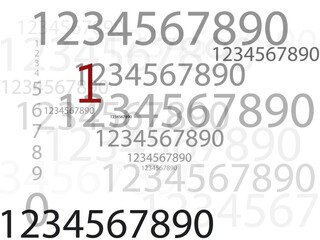 Numbers abstract background, Typography pattern