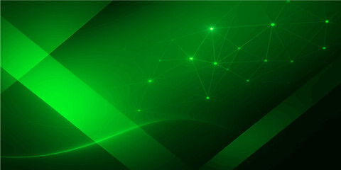 Bright, futuristic abstract green and blue energy lines in a digital network pattern