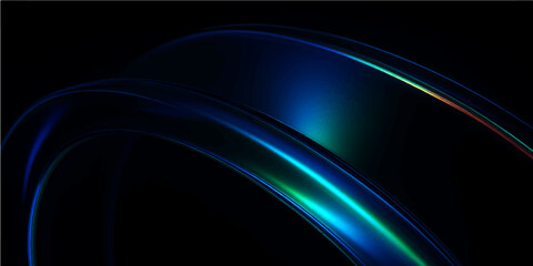 Futuristic blue and purple glowing lines form an abstract, flowing wave pattern on a black background, perfect for a dynamic wallpaper design