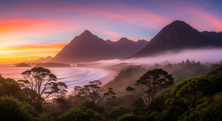 sunrise over the mountains