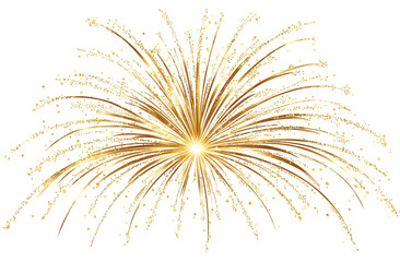 Golden Fireworks Explosion Against Black Background