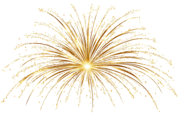 Golden Fireworks Explosion Against Black Background