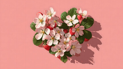 Pink cherry blossom bouquet of pink flowers