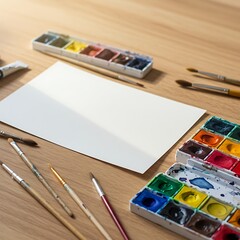 木漏れ日の水彩画準備